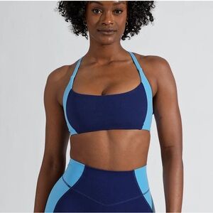 BuffBunny Blue and Light Blue Colorblock Sports Bra